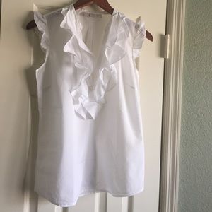COPY - Loft Cotton Ruffle Shirt (like new)